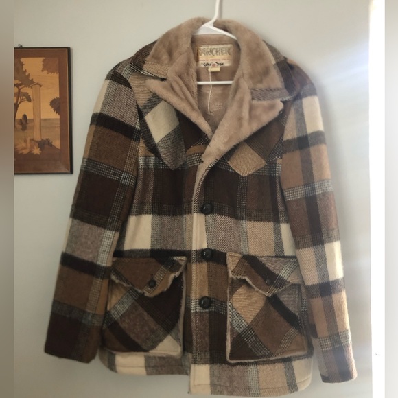 Vintage flannel/ faux fur jacket - Picture 2 of 2